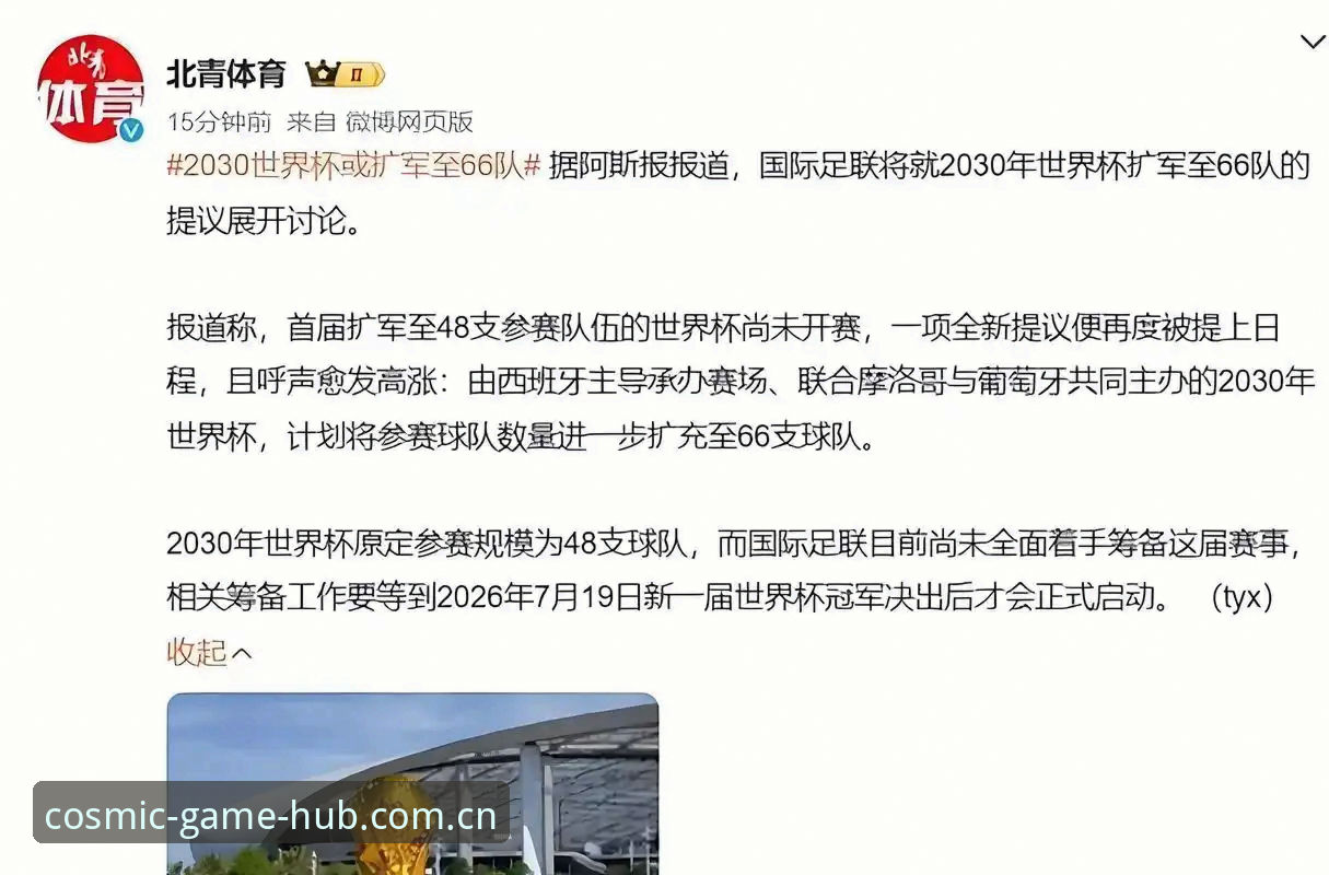 2030年世界杯扩军至66队操作教程：中国男足迎来历史性机遇